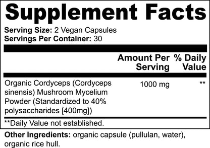 Cordycep Mushroom - 1000mg Daily Capsules